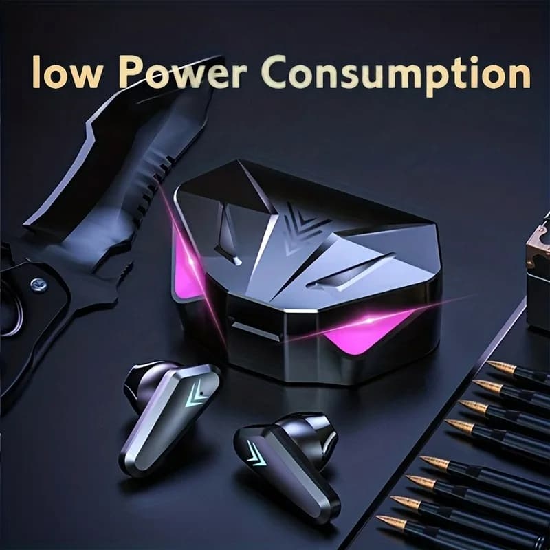 Tws sem fio bluetooth fone de ouvido display led gamer fones com microfone sem fio com cancelamento ruído bluetooth x15