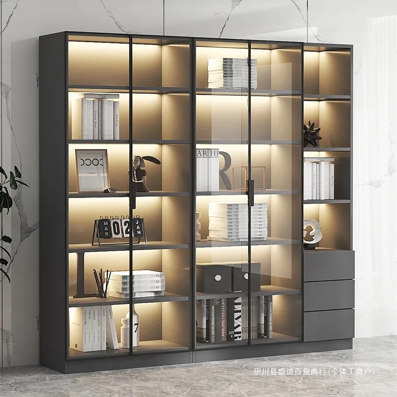 Armários de Sala de Estar com Luzes, Vitrine de Vidro com Portas e 6 Prateleiras, Estante para Móveis de Corredor Review 2026 — Vale a Pena?