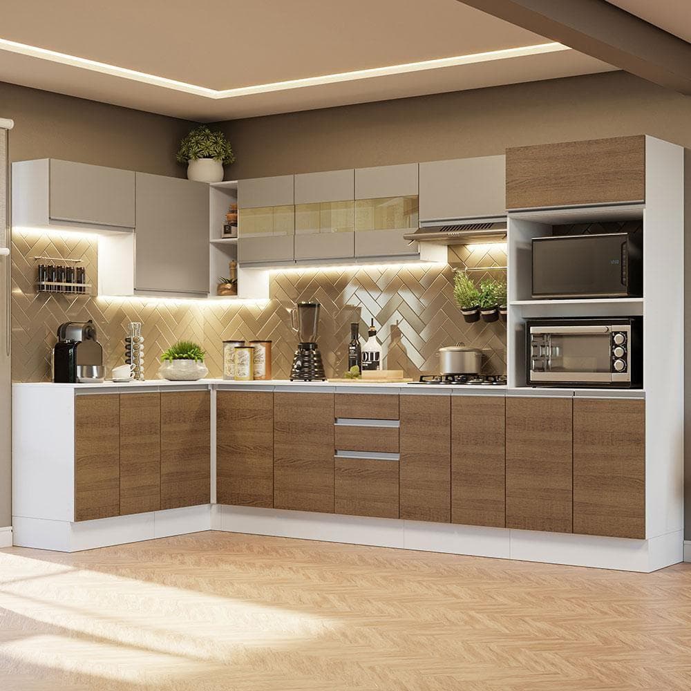Armário de Cozinha Completa de Canto 100% MDF 447cm Smart Madesa 02: Uma Análise Detalhada