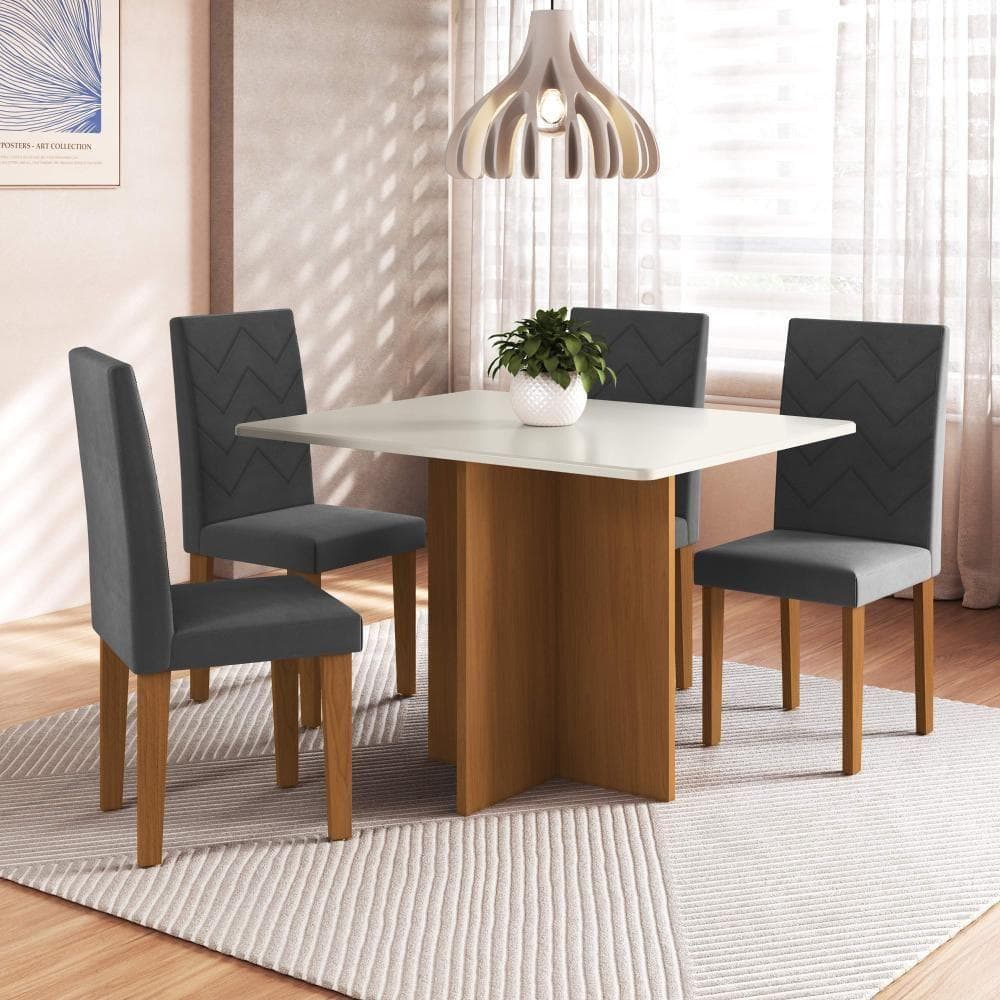 Conjunto Sala de Jantar Fidelitá Itália 110cm Com 4 Cadeiras Freijó/Off-White Assento Grafite Review 2024 — Vale a Pena?