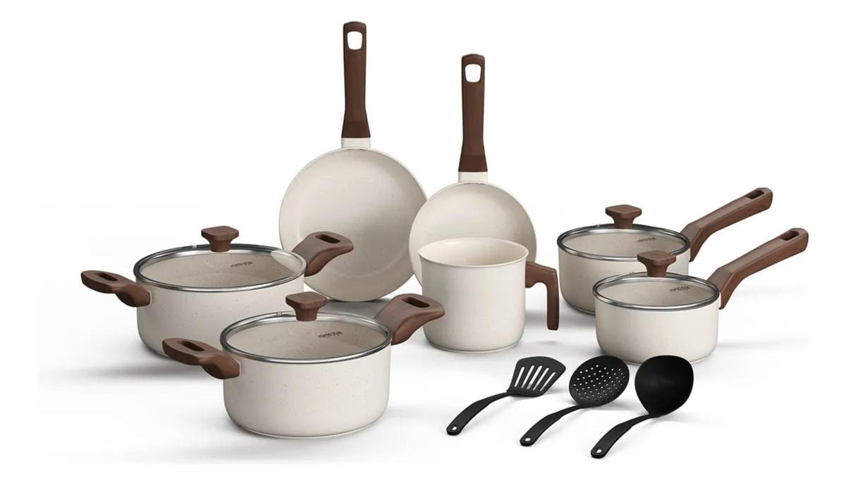 Jogo De Panelas Antiaderente Indução 10 Peças Fundo Triplo Pratic Cook Marmol Baunilha Mimo Style Review 2024 — Vale a Pena?