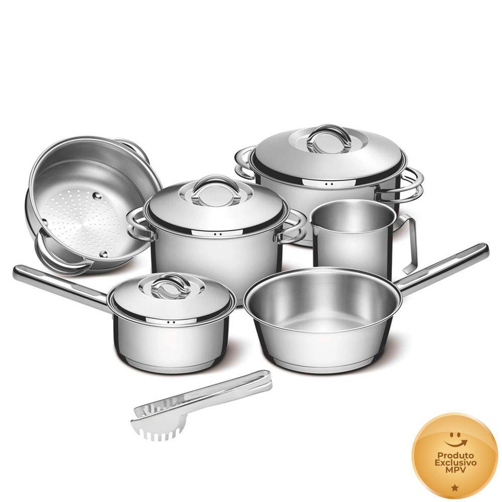 Jogo de Panelas Tramontina Solar Aço Inox Fundo Triplo Indução 6 peças + Pegador de massa Review 2024 — Vale a Pena?