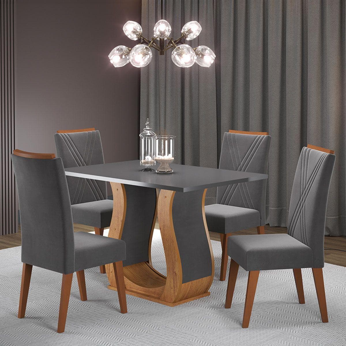 Mesa de Jantar 4 Lugares Catalunha Mel/Cinza/Grafite - Panorama Móveis Review 2026 — Vale a Pena?