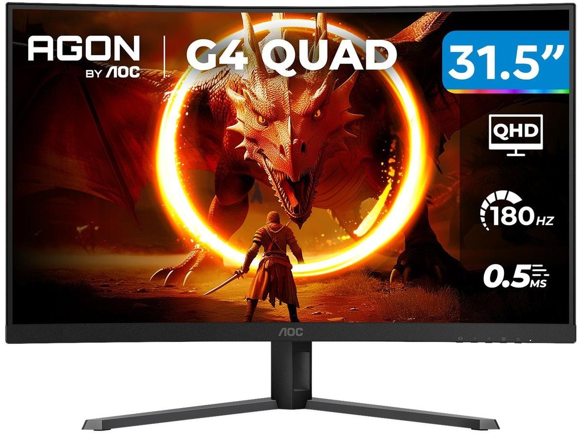 Monitor Gamer AOC Gaming 32" QHD 180Hz VA 0,5ms HDMI DisplayPort Review 2026 — Vale a Pena?