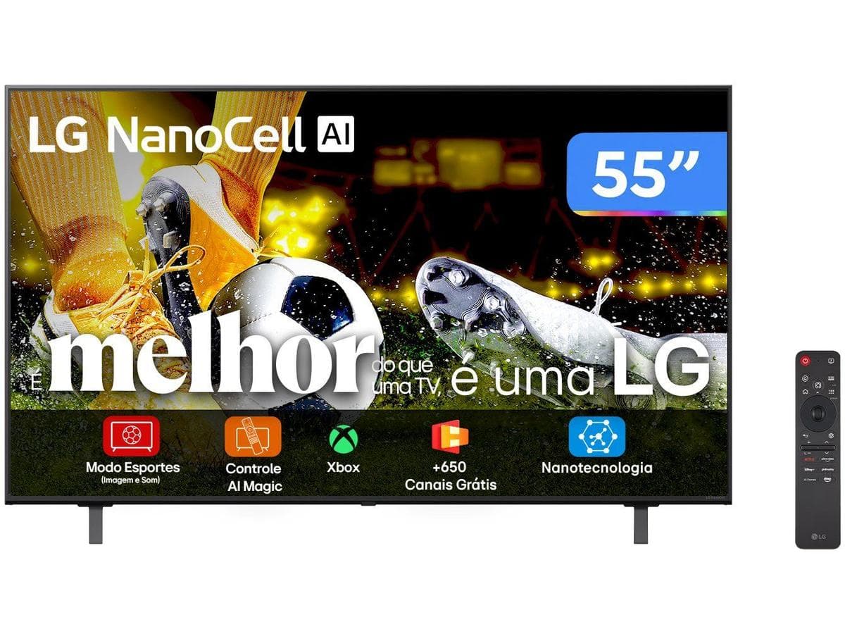 Smart TV 55" 4K LCD LED NanoCel LG 55NANO80TSA AI Processor Wi-Fi e Bluetooth 3 HDMI 2 USB Review 2026 — Vale a Pena?