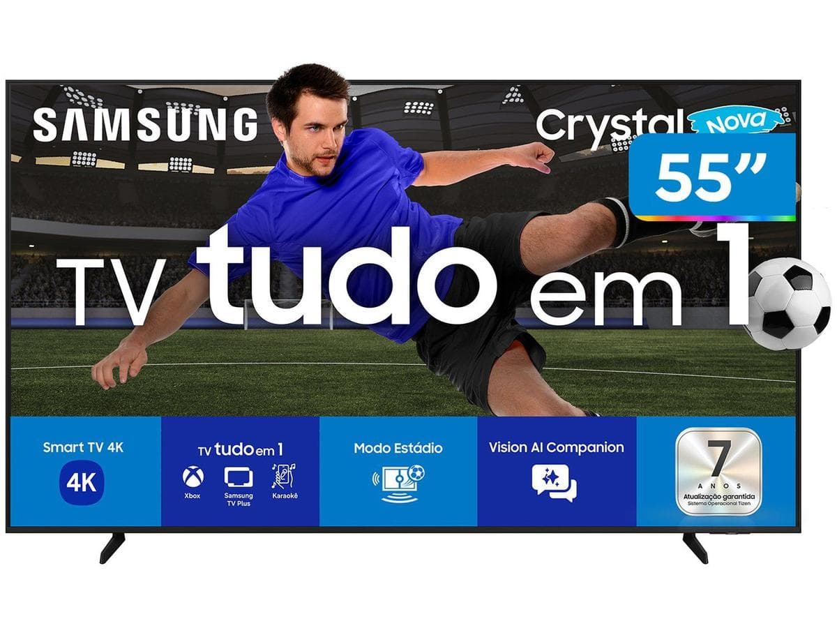 Smart TV 55" Samsung 4K UHD Crystal UHD UN55U8600FGXZD Tizen Bixby 3 HDMI Review 2026 — Vale a Pena?