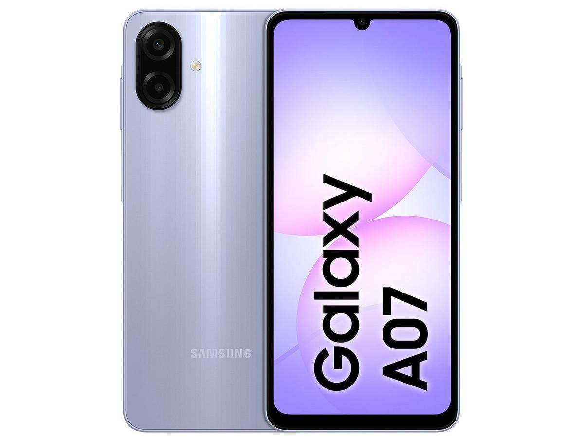 Smartphone Samsung A07 128GB Violeta 4GB RAM Tela 6,7" Câm. Dupla + Selfie 8MP Review 2026 — Vale a Pena?